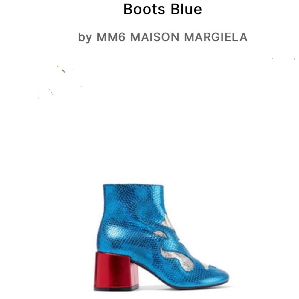 Maison Marglela MM6 Paris blue glam boots   Marked 38 Italian - US 7